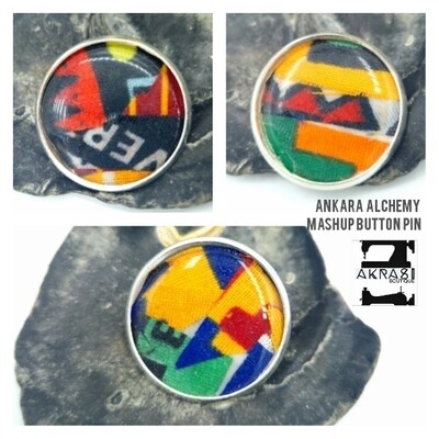 Ankara alchemy mashup collection button pins | dashiki and kente button pin