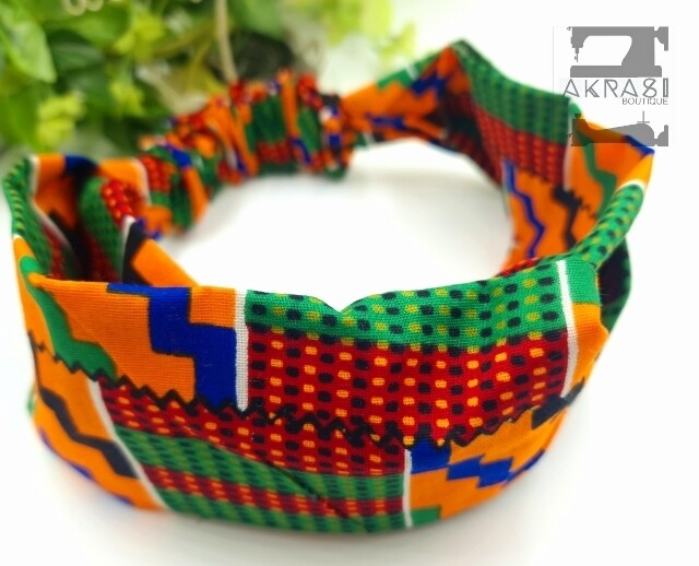Classic kente print half turban headband | African wax print headwrap | African twisted headband