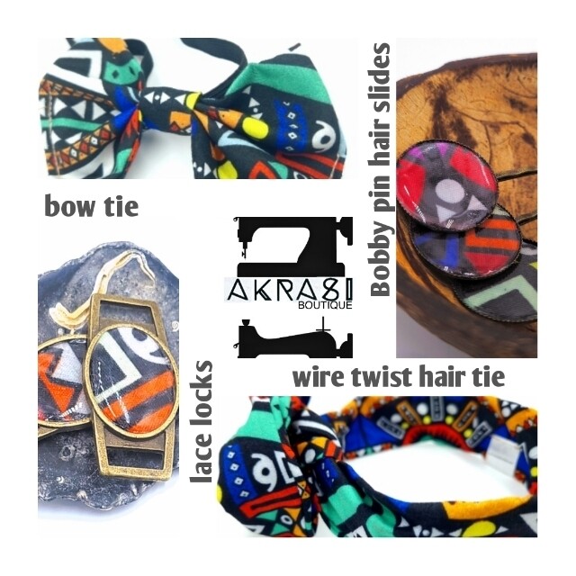 His and hers contemporary kente wax print accessory set
