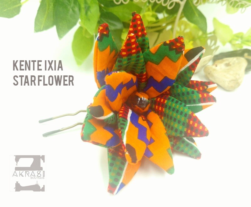Ixia star flower with glass centre | flower pin | flower hair bun pins