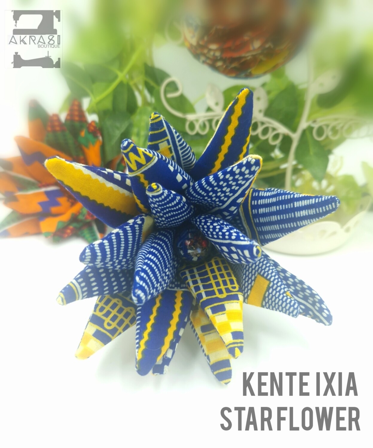 Ixia star flower with glass centre | flower pin | flower hair bun pins