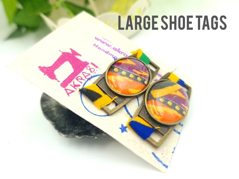 African wax print
purple and yellow shoe tag | ankara lace locks | clothing accessories