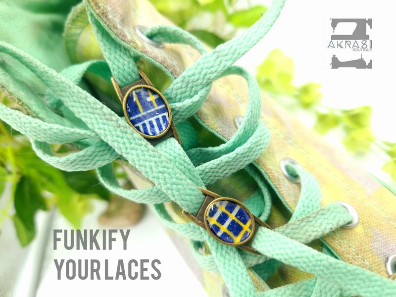 Ankara alchemy collection shoe tag | kente lace locks | clothing accessories