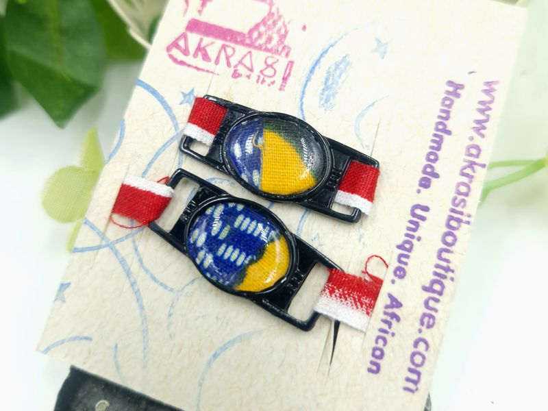 Ankara alchemy collection shoe tag | kente lace locks | clothing accessories
