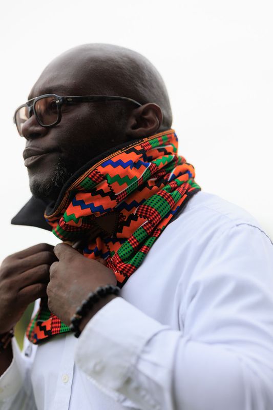 Fleece lined kente print neck warmer / neck gaiter