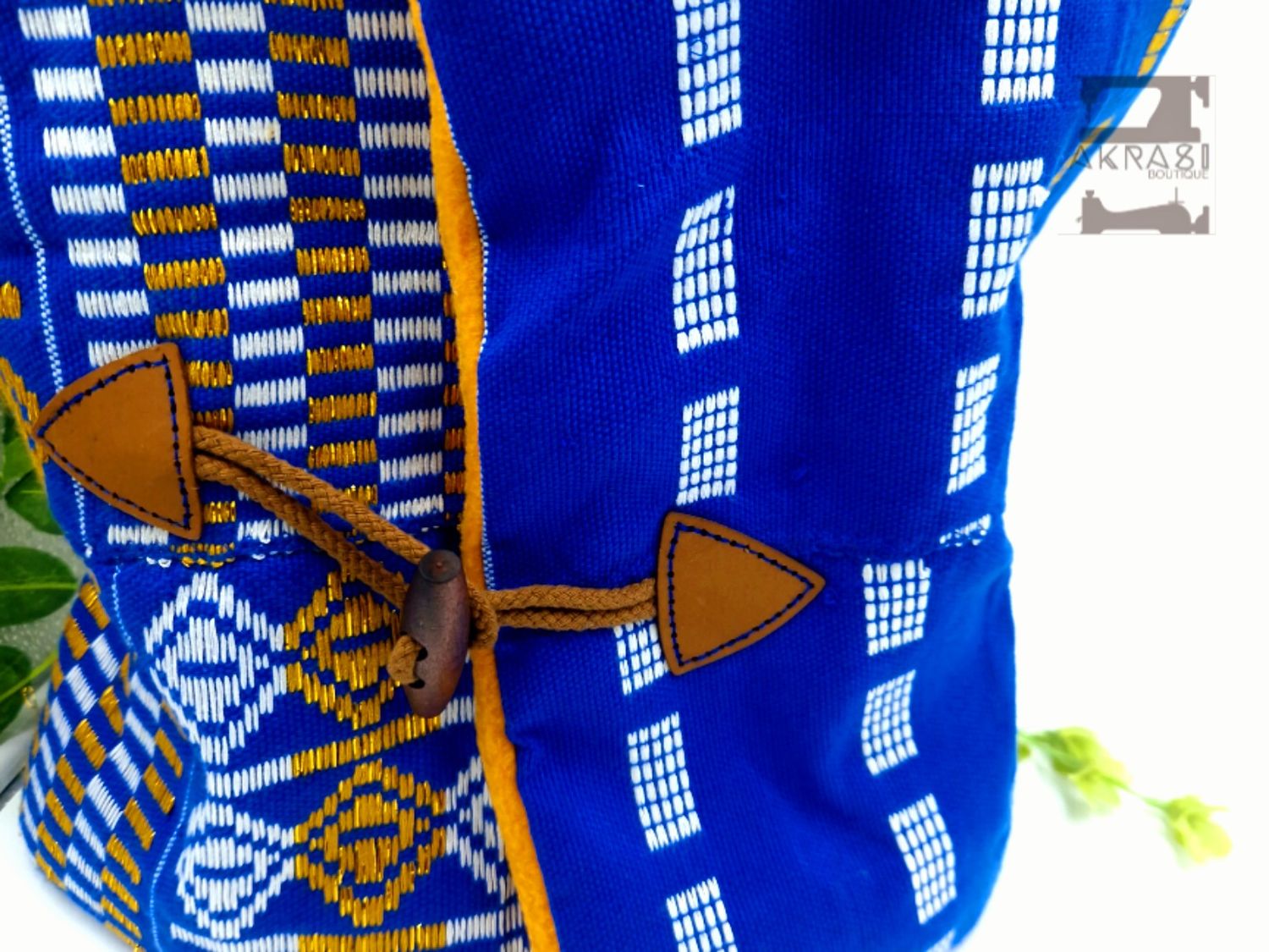 Fleece lined woven kente print neck warmer | neck gaiter