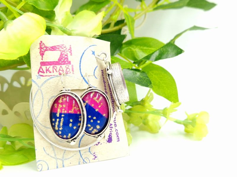 Prempeh collection accessory set includes silver bracelet and matching drop earrings