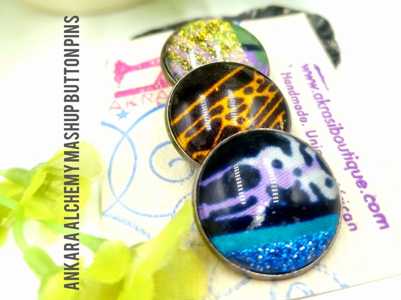 African wax print button pins | Ankara button pin | Kente pin