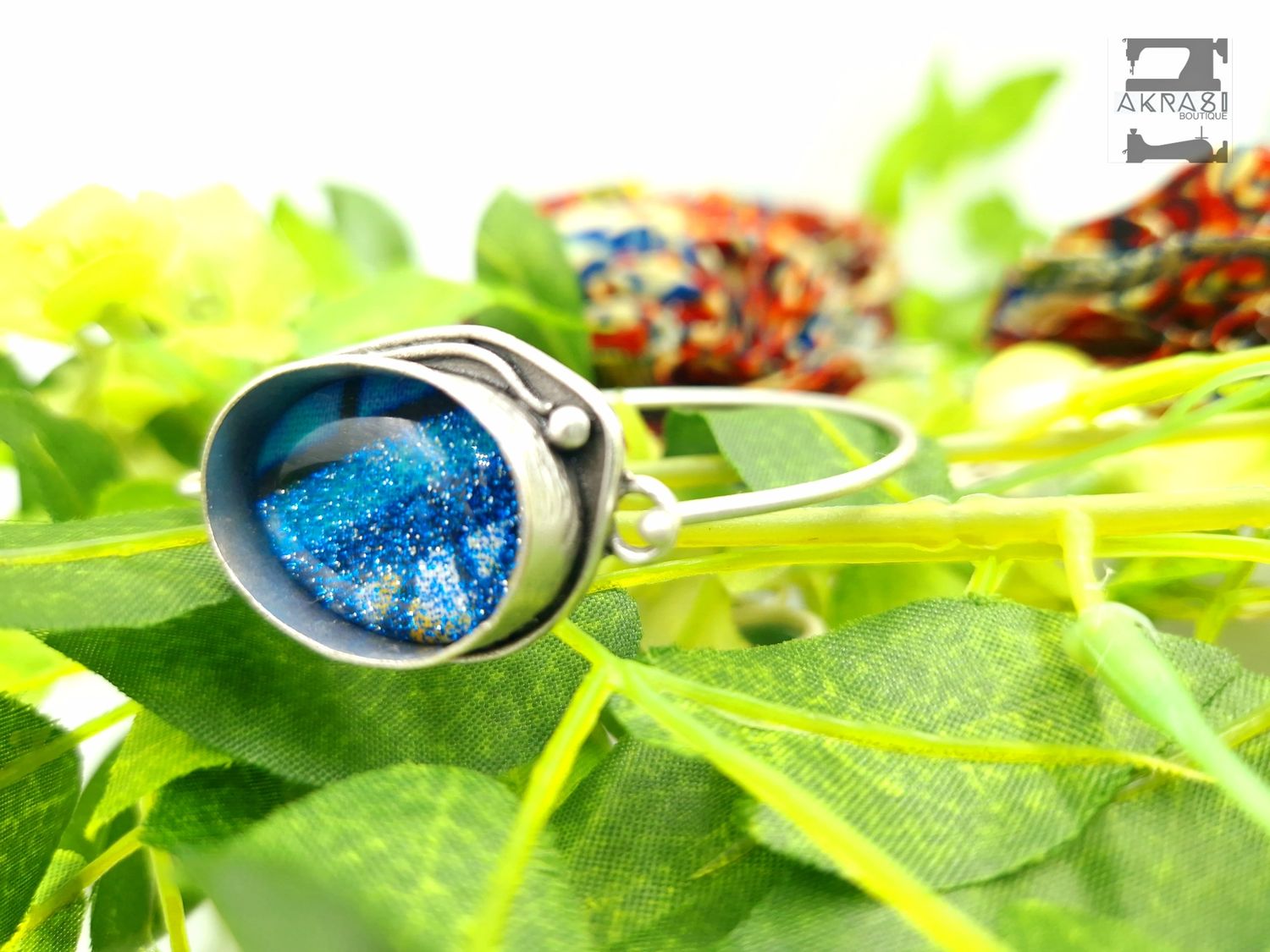 Prempeh collection accessory set includes silver bracelet and matching drop earrings