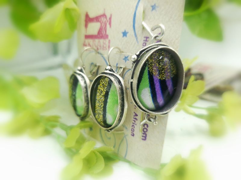 Prempeh collection accessory set includes silver bracelet and matching drop earrings