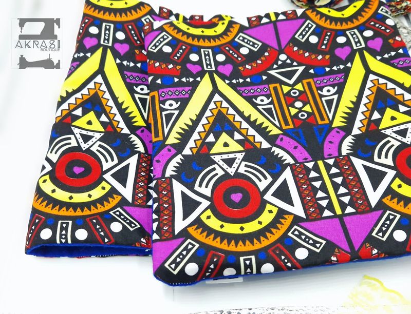 Felt lined contemporary kente print neck warmer Felt lined contemporary kente print neck warmer