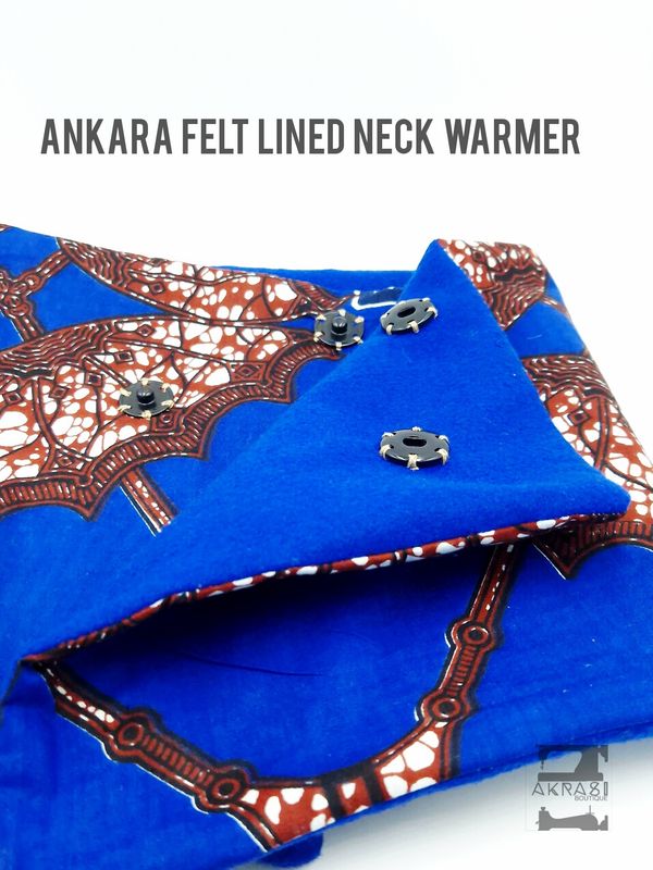 Felt lined ankara print neck warmer Felt lined ankara print neck warmer
