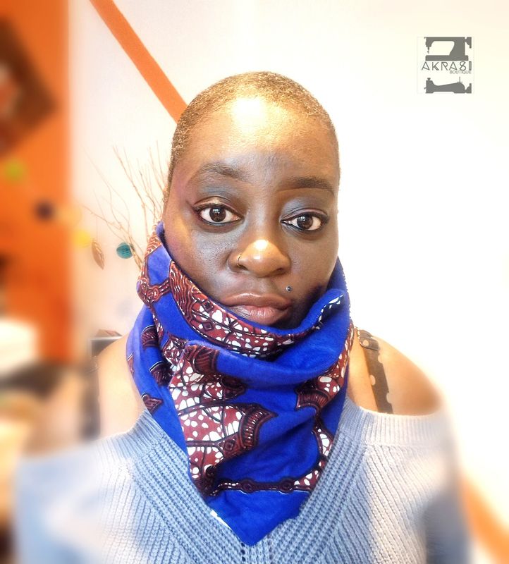 Felt lined ankara print neck warmer
