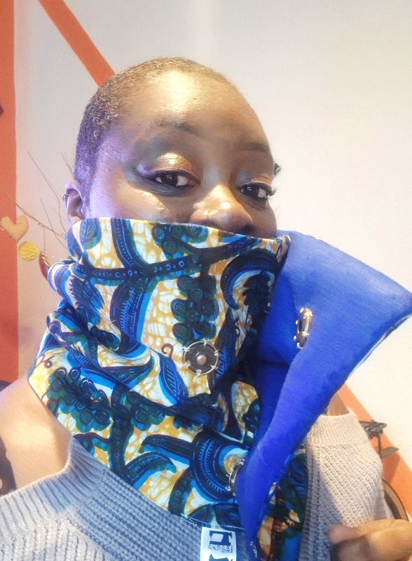 Felt lined ankara print neck warmer