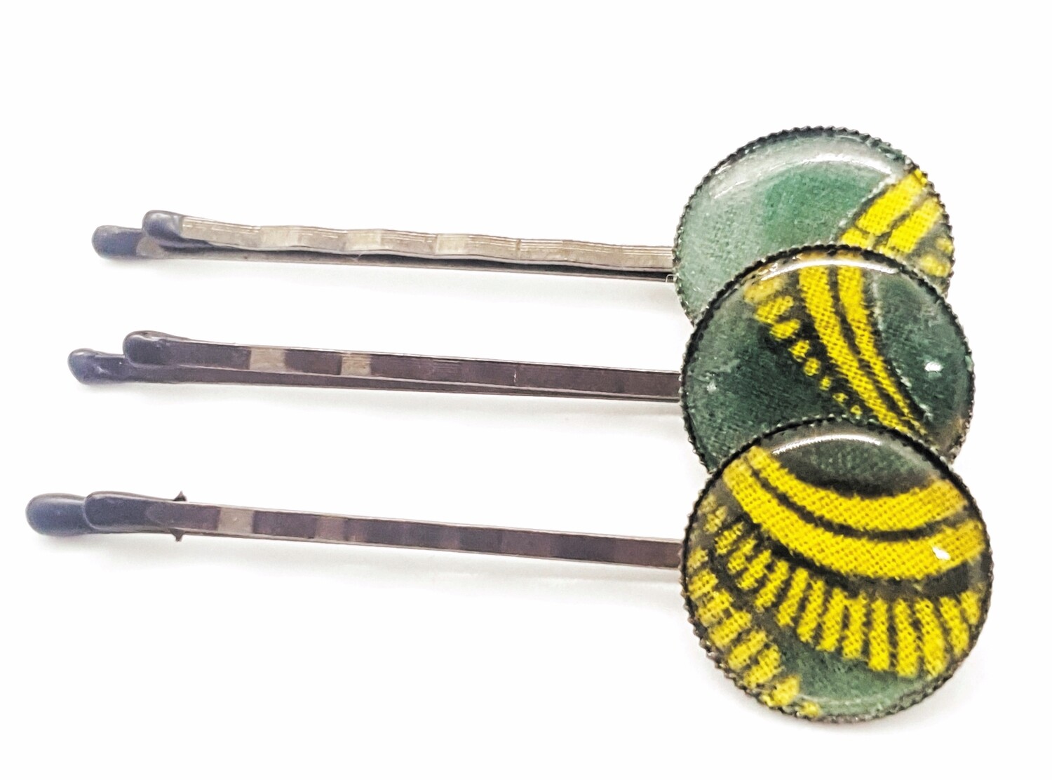 Ankara hair pin set | African silver bobby pin | Ankara hair slide Ankara hair pin set | African silver bobby pin | Ankara hair slide