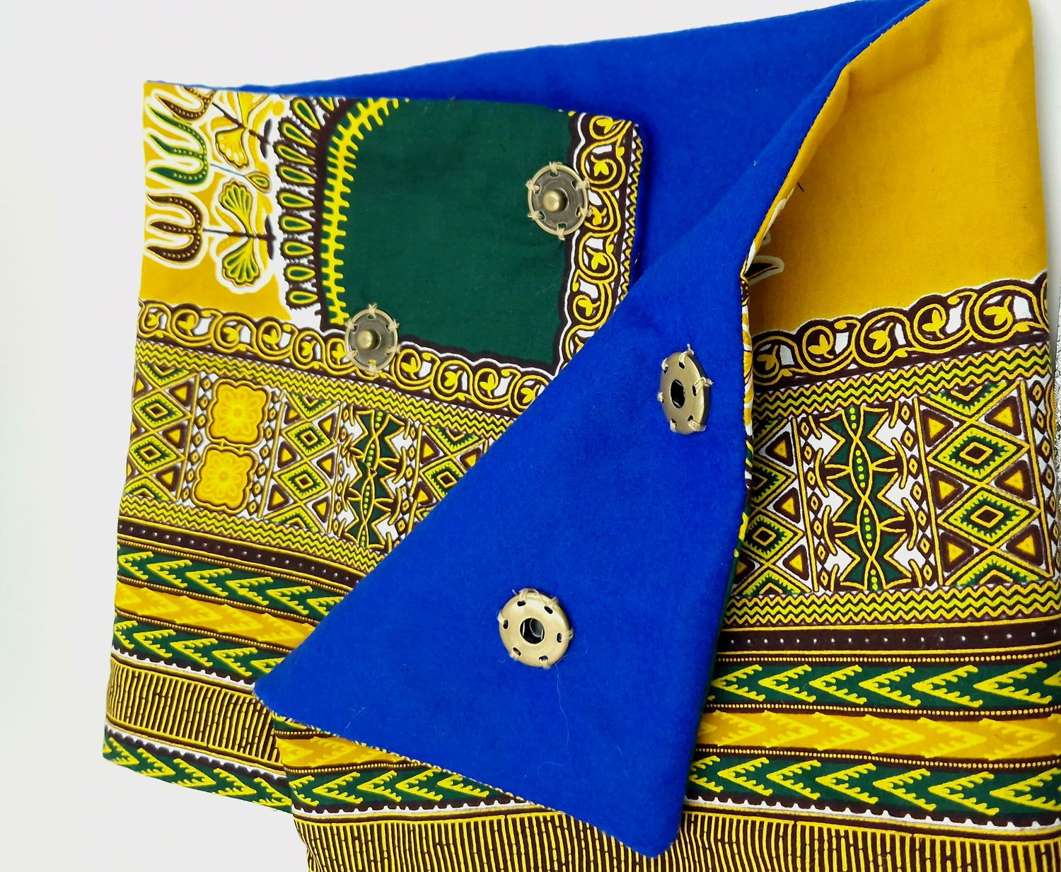 Felt lined dashiki print neck warmer