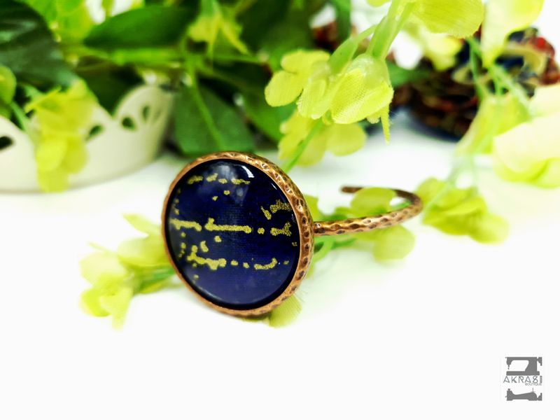 Wax print detail on copper bracelet