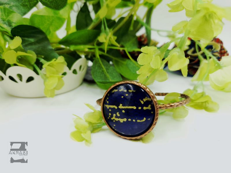 Wax print detail on copper bracelet