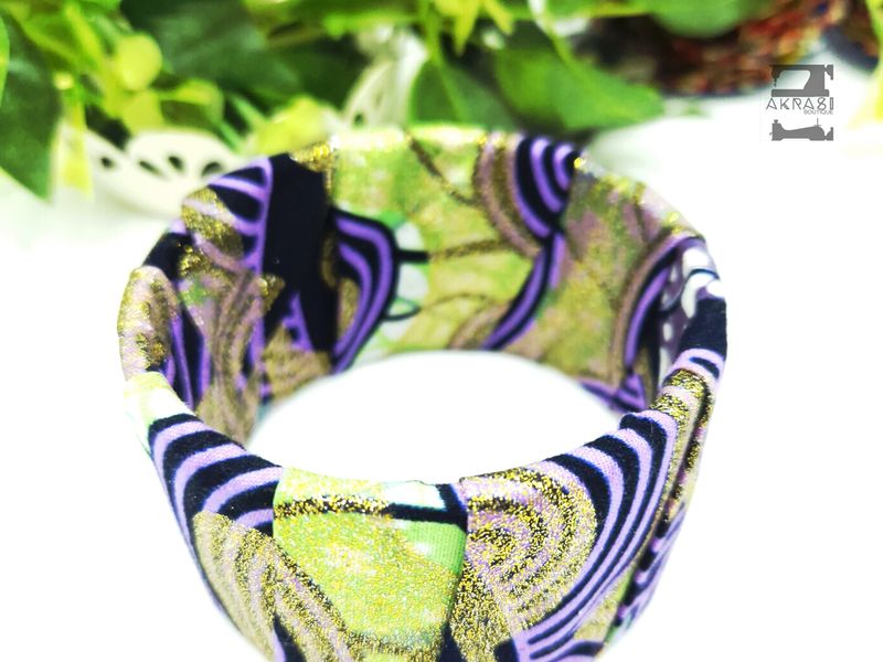Upcycled green ankara bracelet