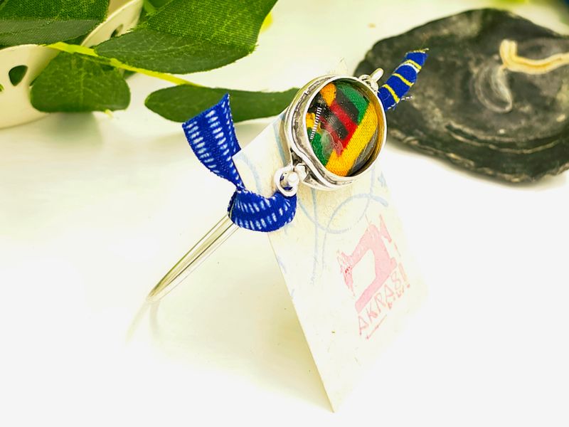 Prempeh collection silver kente bracelet