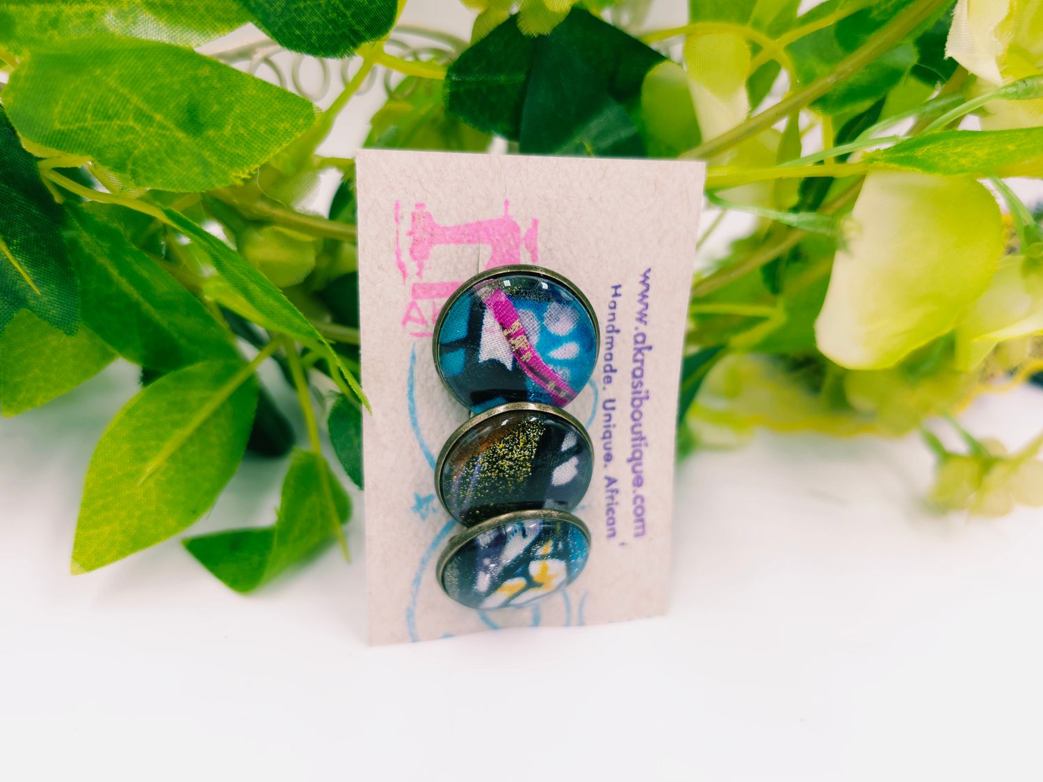 African wax print button pins | Ankara button pin | Kente pin