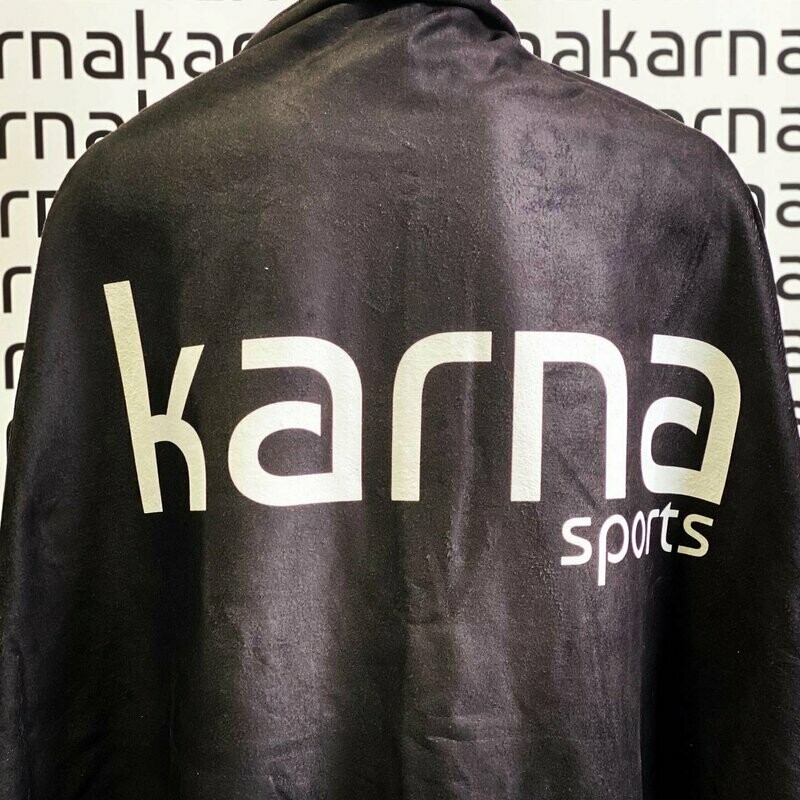 KARNA SPORTS BLACK & WHITE MICROFIBRE BEACH / GYM  TOWEL