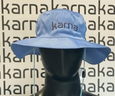 KARNA SPORTS EMBROIDERED LOGO WIDE BRIM SUN HAT WITH CORD