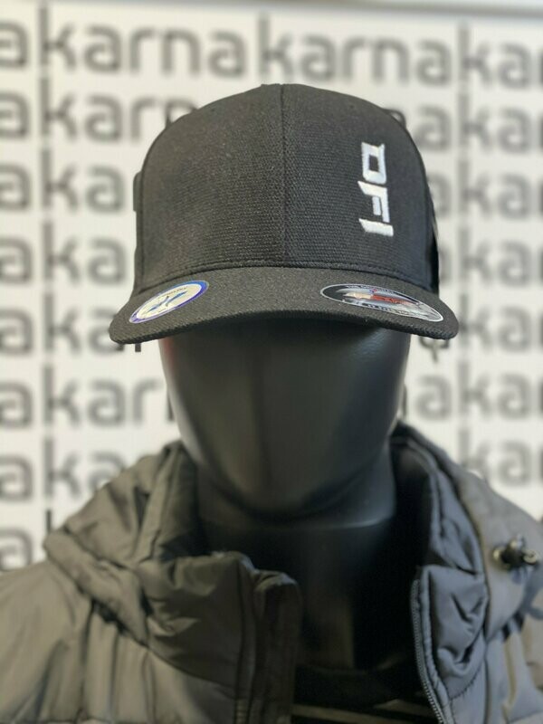 DFI BLACK BASEBALL CAP WITH EMBROIDERED DFI INITIALS LOGO - ONE SIZE