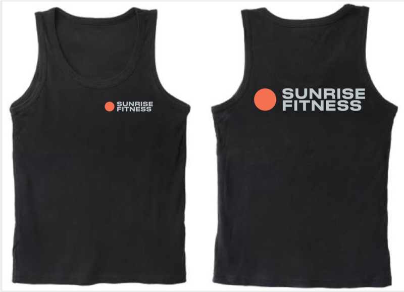 SUNRISE FITNESS MENS SLEEVELESS MUSCLE SINGLET