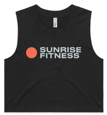SUNRISE FITNESS LADIES CROP SINGLET (LIMITED SIZES AND COLOURS)