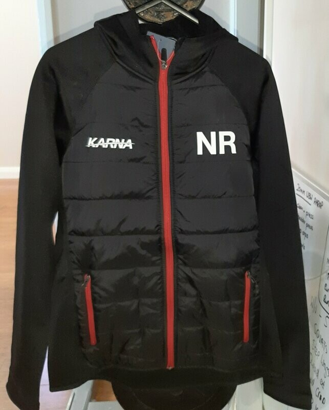 NR LADIES SUB ZERO JACKET BLACK WITH RED ZIPPERS