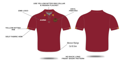 CARDIFF HAWKS AFL CLUB POLO UNISEX - CUSTOM PRODUCT CARDIFF HAWKS AFL CLUB POLO UNISEX - CUSTOM PRODUCT