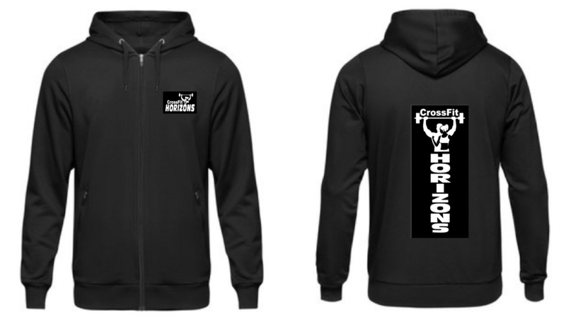CROSSFIT HORIZONS UNISEX BLACK ZIP UP HOODIE