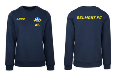 BELMONT FC CLUB UNISEX TRAINING SWEATER WITH PLAYER INITIALS