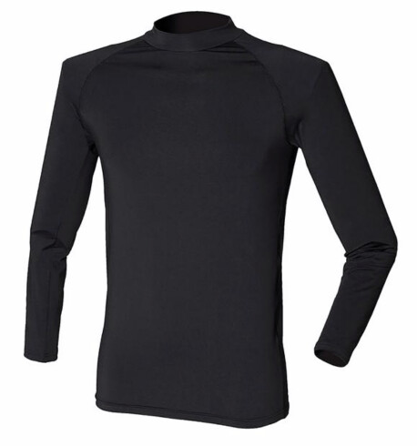 BLACK LONG SLEEVE UNISEX BASE LAYER COMPRESSION SHIRT