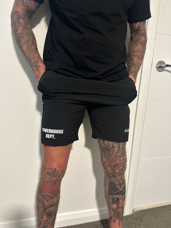 POWERHOUSE MENS BLACK SHORTS