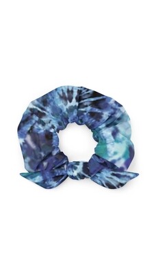 Retro 90s Blue Navy Tie Dye Sustainable Scrunchie