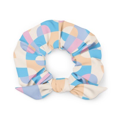 Dreamy Light Blue Pink and Yellow Sustainable Scrunchie
