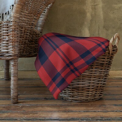 Red and Blue Plaid Cozy Fall Throw Blanket