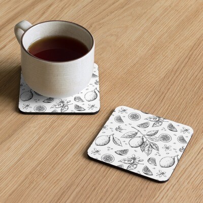 Citrus Branches Cork-back Coaster