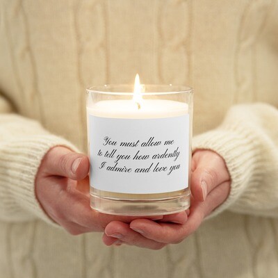 You must allow me Jane Austen Quote Soy Wax Candle White Label