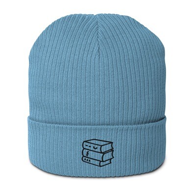 Book Lover Organic Ribbed Beanie (Light Colours)