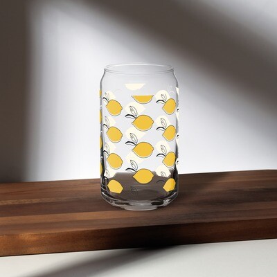 Lemon Pattern Can-shaped Glass