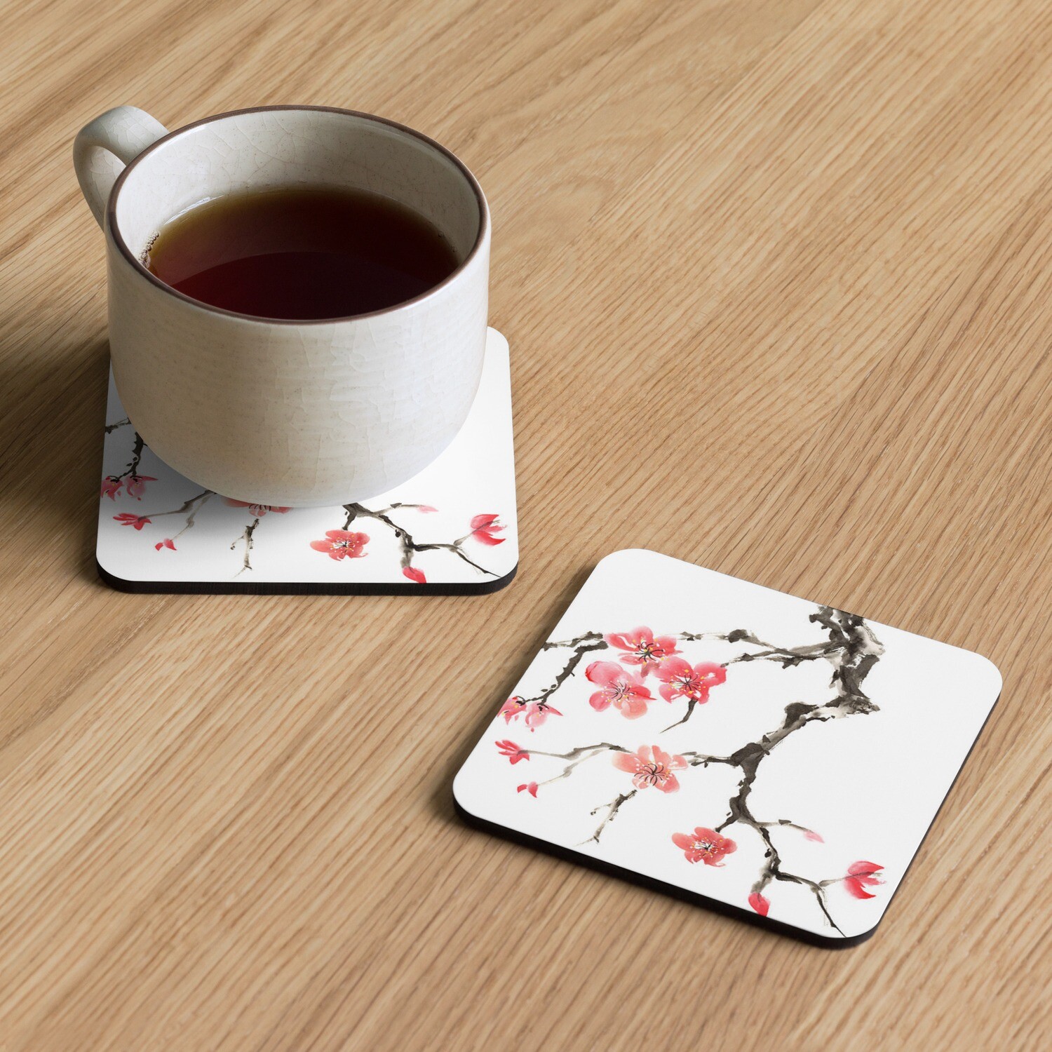 Cherry Blossoms Cork-back Coaster