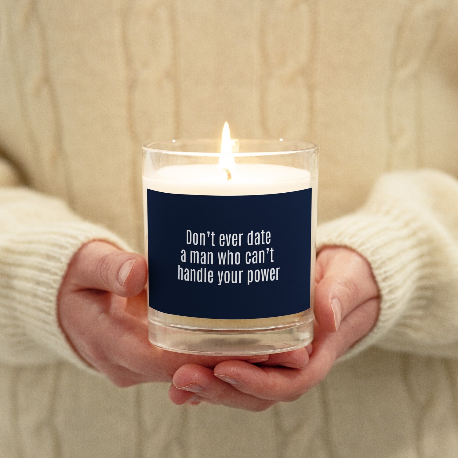 Dating Advice Soy Wax Candle Navy Label