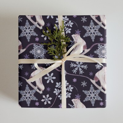 Dark Winter Skate Wrapping Paper Sheets