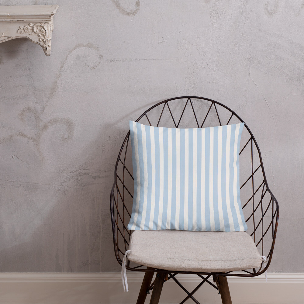 Beryl Blue Stripes Premium Pillow