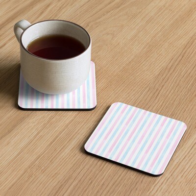 Lovely Stripes Cork-back coaster