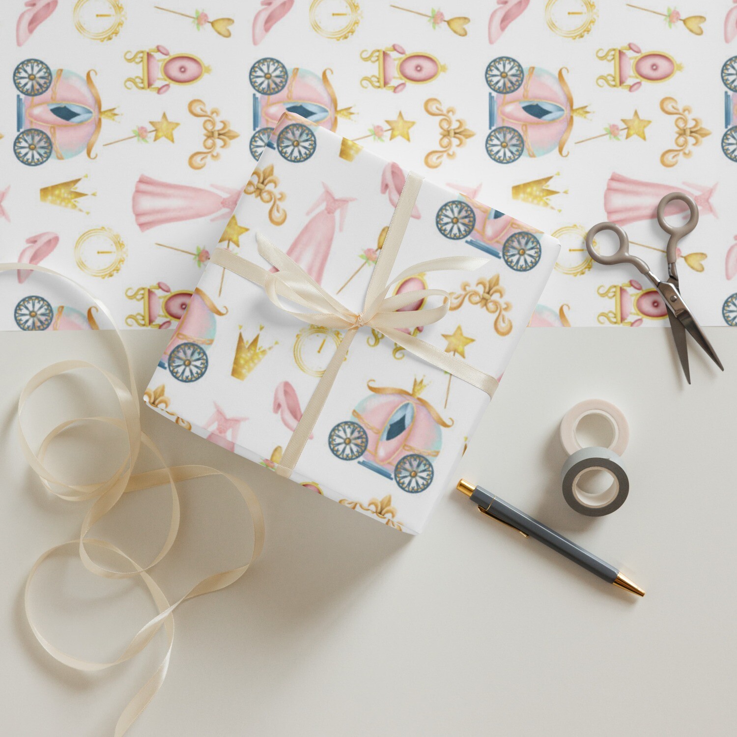 Pretty Prince(ss) Cinderella-Inspired Wrapping Paper Sheets