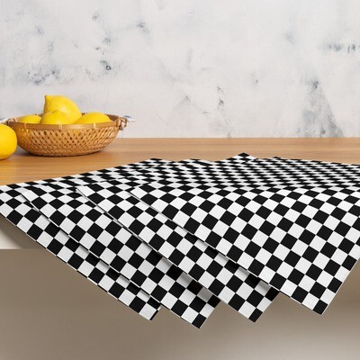 Black and White Checked Placemat Set